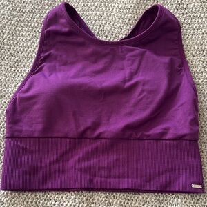 PINK ACTIVE Victoria's Secret Magenta Ribbed Crop Top / Sports Bra